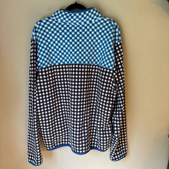 Draper James X Lands End Men’s 1/4 Snap Blue Gingham Coastal Pullover Size XL - Picture 3 of 7
